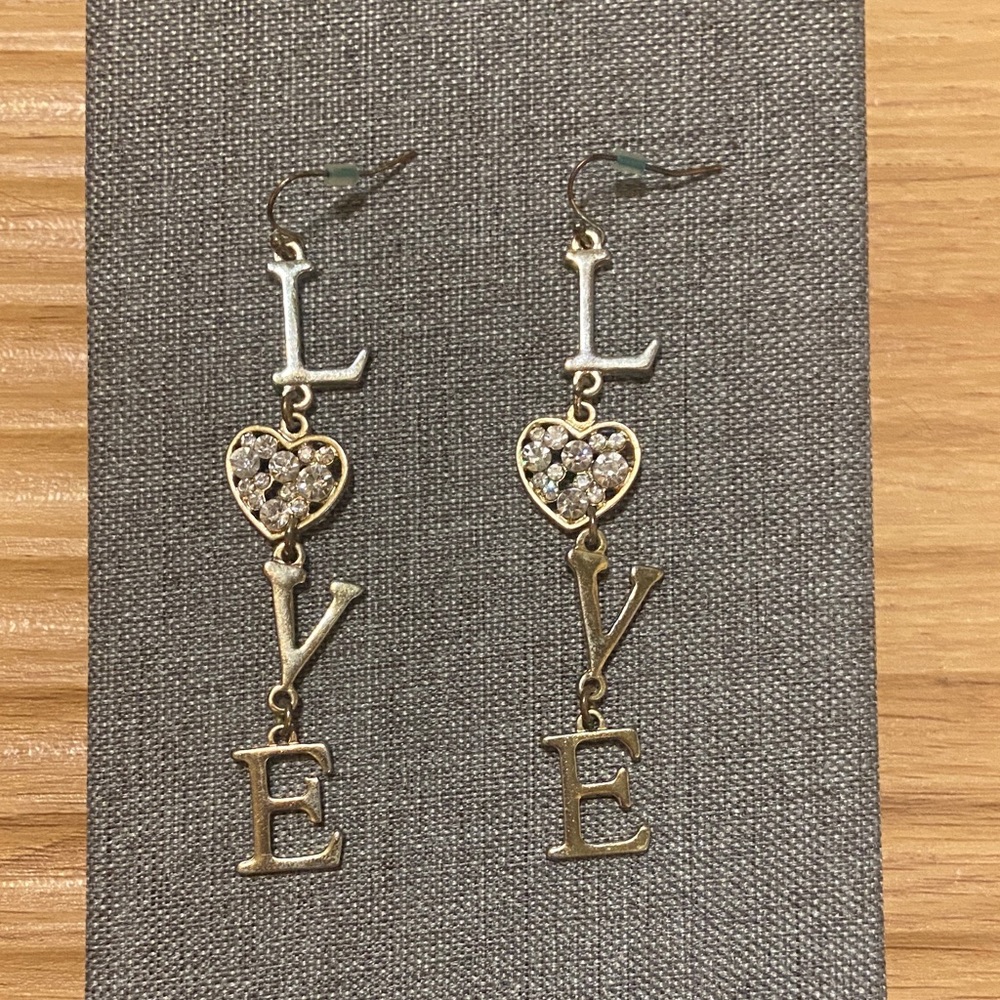 Gold LOVE Earrings